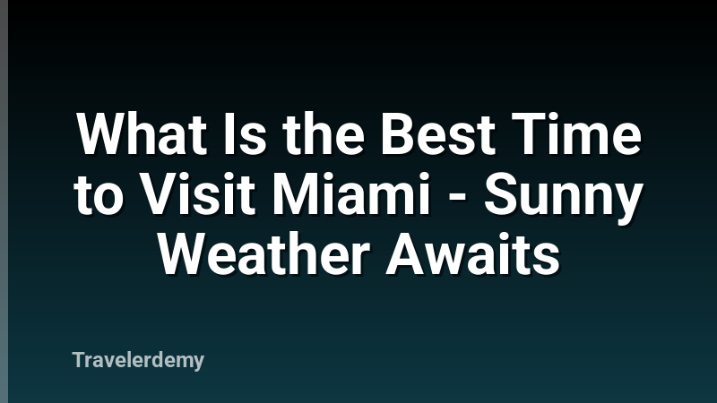 What Is the Best Time to Visit Miami - Sunny Weather Awaits
